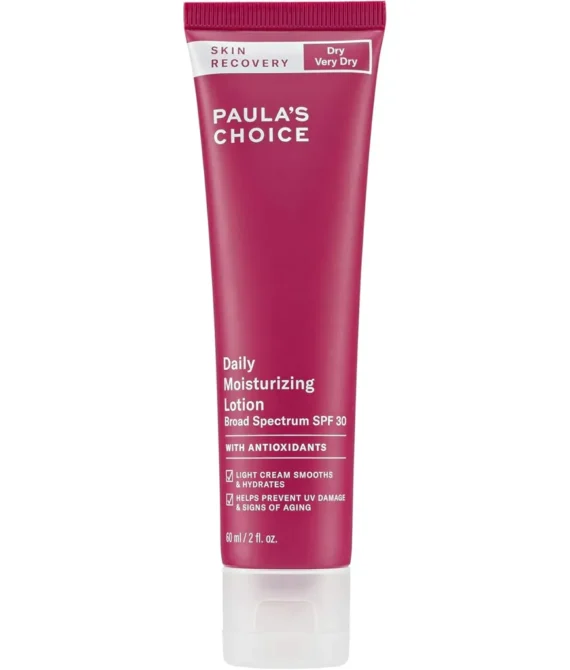 Paulas Choice SKIN RECOVERY Daily Moisturizing Lotion SPF 30 Mineral Sunscreen 2 Ounce Bottle Moisturizing Sunscreen for Dry and Sensitive Facial Skin