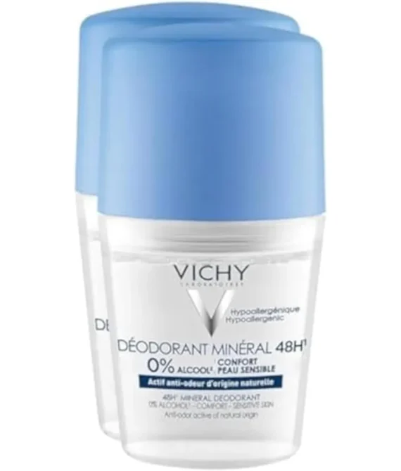 Vichy 48H Mineral Deodorant Roll-On 2 x 50ml