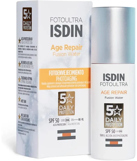 Isdin Fotoprotector Transparent Spray Spf 50 (250Ml) | Wet Skin Sunscreen | Effective On Wet Skin | Instant Cooling And Drying Spray