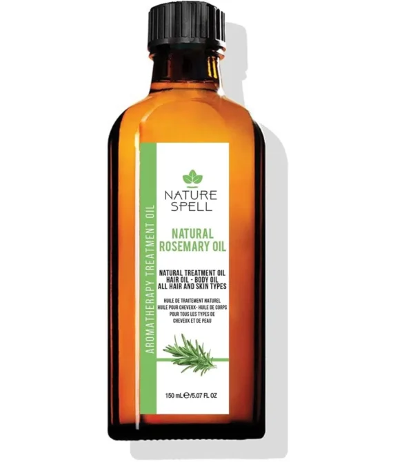 Nature Spell Rosemary Oil for Hair & Skin 150 ml  Rosemary Oil for Hair Growth  Treat Dry Damaged Hair to Target Hair Loss  Made in The UK