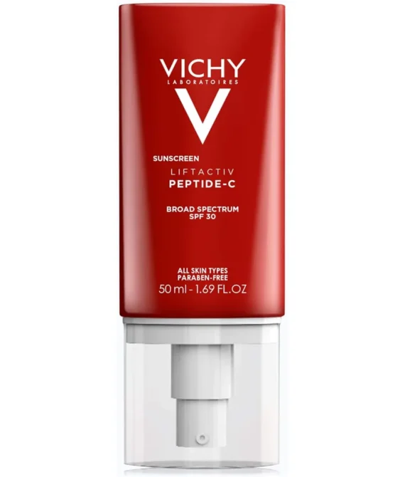 Vichy LiftActiv Sunscreen Peptide-C Face Moisturizer with SPF 30 Anti Aging Face Cream with Peptides & Vitamin C to Brighten & Firm Skin Reduce Wrinkles & Dark Spots