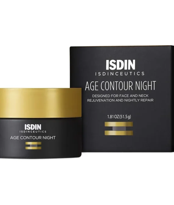 ISDIN Age Contour Night Face and Neck Cream with Melatonin and Peptides 1.8 Oz