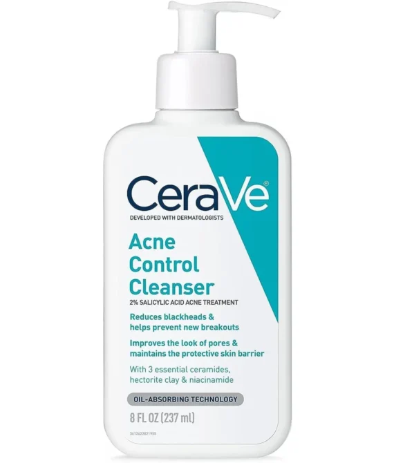 CeraVe Face Wash Acne Treatment Salicylic Acid Cleanser with Purifying Clay for Oily Skin Blackhead Remover and Clogged Pore Control 8 Ounce multi 8 Fl Oz (Pack of 1)