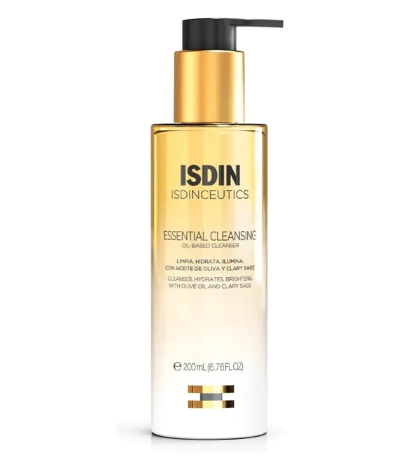 Isdinceutics Essential Cleansing 200Ml Delicate And Lightweight Face Wash Oil With Milk Oil Texture 85% Naturally Derived Ingredients