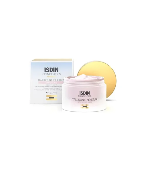 ISDIN Isdinceutics Hyaluronic Moisture Cream (Sensitive Skin) 50ml | Lightweight facial cream with hyaluronic acid for sensitive and redness-prone skin