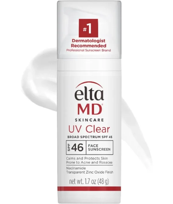 EltaMD UV Clear Facial Sunscreen SPF 46 For Skin Types Prone To Acne Rosacea & Hyperpigmentation 48g1.7oz Cream