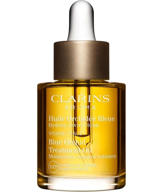 Clarins Blue Orchid Face Treatment Oil | Hydrating Facial Formula for Dry Skin | Dermatologist Tested PreservativeFree | Restore Radiance Tone and Vitality | 1 fl oz