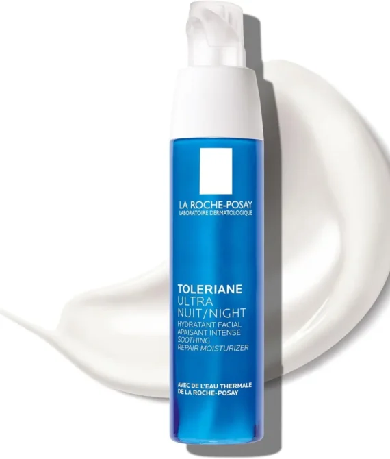 La RochePosay Toleriane Dermallergo Night Cream for Face Intense Soothing Moisturizer with Vitamin E Allergy Tested for Sensitive Skin Formerly Toleriane Ultra Night