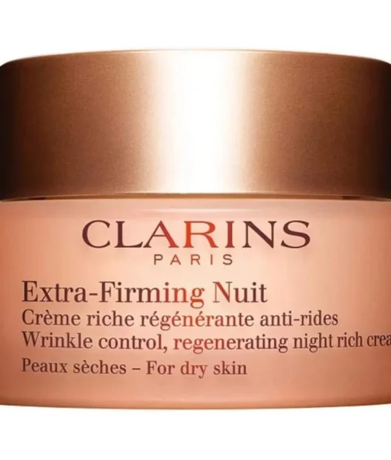 Clarins ExtraFirming Nuit Wrinkle Control Regenerating Night Rich Cream Dry Skin 1.6 Ounces