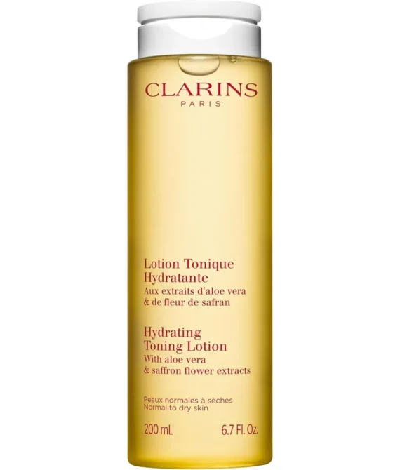 Clarins Hydrating Toning Lotion With Aloe Vera And Saffron Flower Extracts Normal To Dry Skin Clear 6.7 Fl Oz