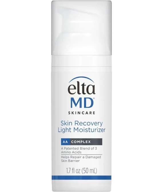 EltaMD Skin Recovery Light Face Moisturizer for Dry Skin Oil Free Hydrating Face Moisturizer for Sensitive and Acne Prone Skin 1.7 oz Pump
