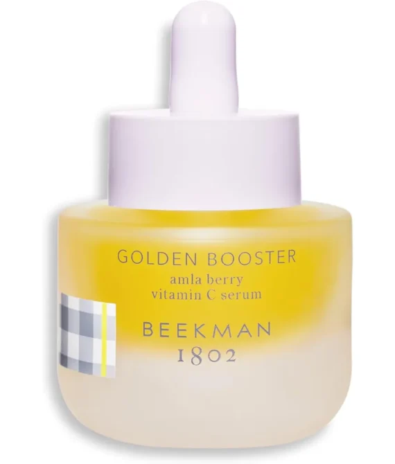 Beekman 1802 Golden Booster Amla Berry Vitamin C Brightening Serum Even Skin Tone Dark Spot Corrector with Holy Basil Ashwagandha & Carrot Oil 0.5 fl oz