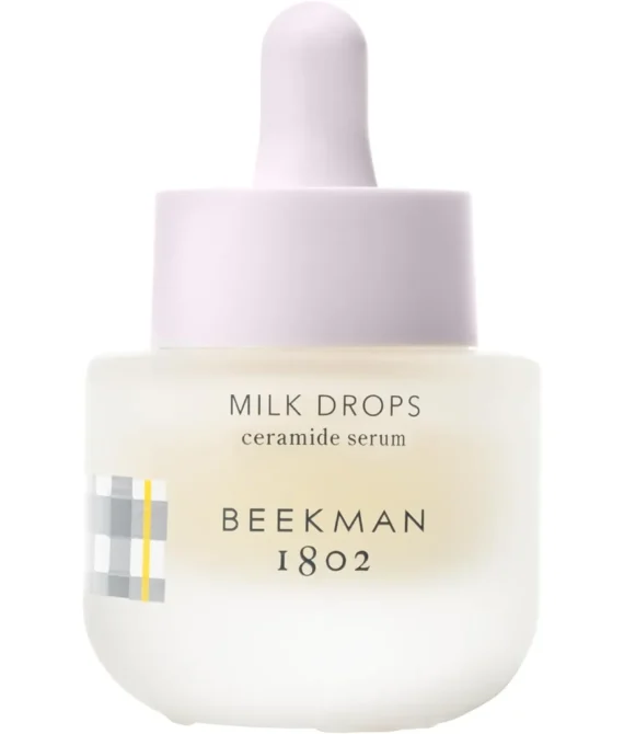 Beekman 1802 Milk Drops Ceramide Face Serum Fragrance Free 0.5 oz Moisturizes & Boosts Radiance With Goat Milk Hyaluronic Acid & Natural AHAs and BHAs Good for Sensitive Skin Cruelty Free