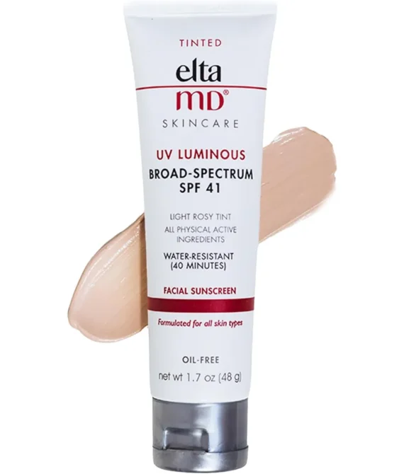 EltaMD UV Luminous Tinted SPF 41 Tinted Mineral Face Sunscreen Oil Free Nongreasy Broad Spectrum Lotion 1.7 oz