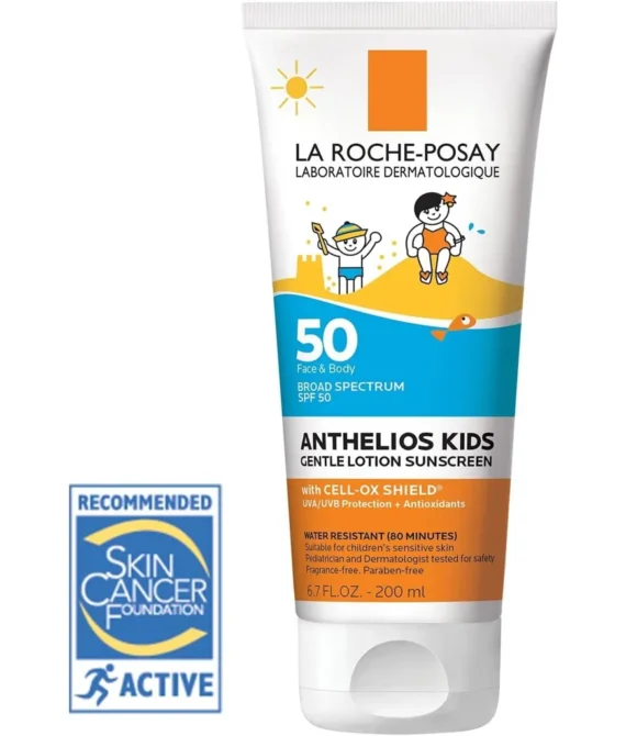 La RochePosay Roche Posay Anthelios Kids Gentle Lotion Sunscreen SPF 50 Kids Sunscreen for Face and Body Oxybenzone Free Pediatrician and Dermatologist Tested