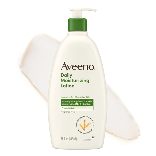 Aveeno Daily Moisturizing Body Lotion, Fragrance-Free, 18 fl. oz