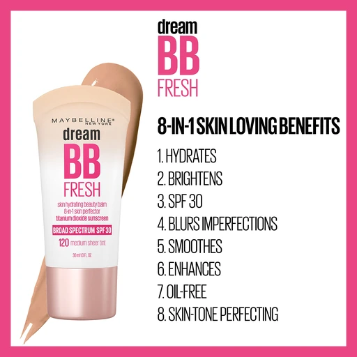 Maybelline Dream Fresh 8-in-1 Skin Perfecting BB Cream with SPF 30 - Light & Medium, 1 Fl Oz - 110 Light - Image 4