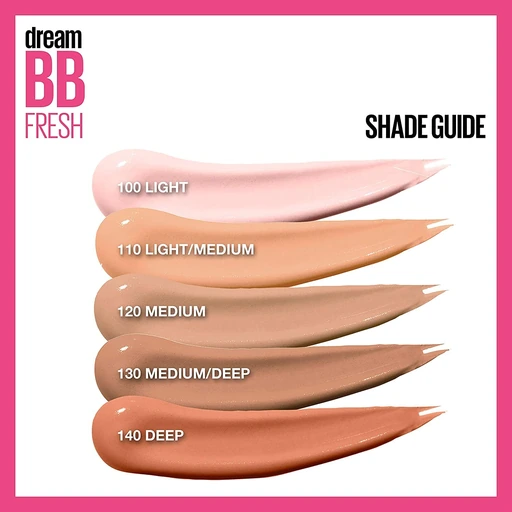 Maybelline Dream Fresh Skin Hydrating BB Cream, 8-in-1 Skin Perfecting Beauty Balm, SPF 30, Oil-Free, 120 Medium, 1 Fl Oz - Image 5