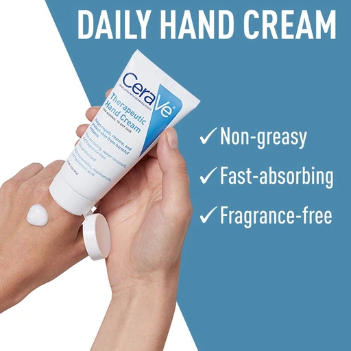 CeraVe Therapeutic Hand Cream, Hyaluronic Acid & Niacinamide Lotion, 3oz - Image 4