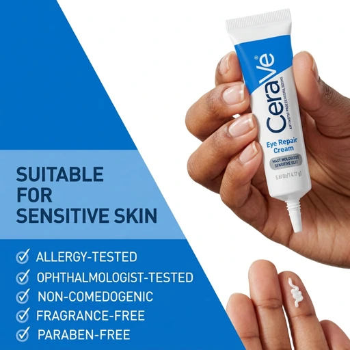 CeraVe Eye Repair Cream, Hyaluronic Acid Eye Cream for Dark Circles, 0.5oz - Image 5