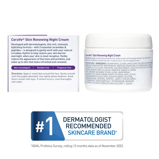 CeraVe Night Cream, Facial Moisturizer with Peptides & Niacinamide, 1.7oz - Image 5