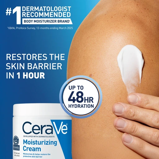 CeraVe Moisturizing Cream, Face & Body Moisturizer for Dry Skin, 19oz - Image 3