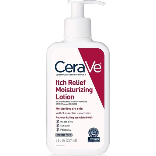 CeraVe Anti Itch Moisturizing Lotion with Pramoxine Hydrochloride, Relieves Itch with Minor Skin Irritations, Sunburn Relief, Bug Bites, 8 Ounce