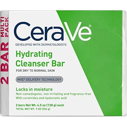 CeraVe Hydrating Cleanser Bar, Soap-Free Face & Body Cleanser, 2-Pack