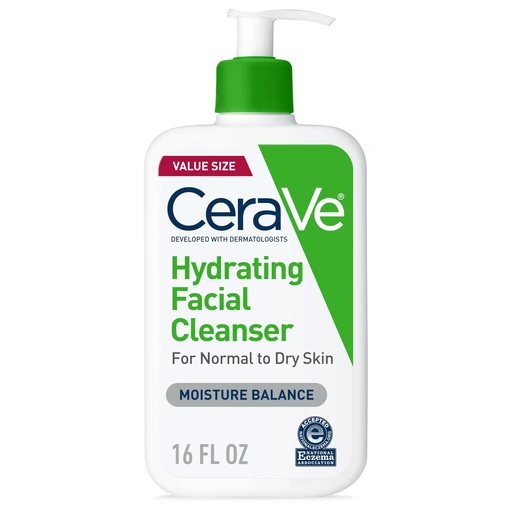 CeraVe Hydrating Face Wash with Hyaluronic Acid for Dry Skin, 16oz - Nan