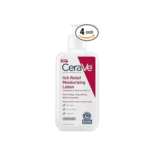 CeraVe Moisturizing Lotion for Itch Relief 8 Ounce Dry Skin Itch Relief Lotion with Pramoxine Hydrochloride Fragrance Free (Pack of 4) - Image 3