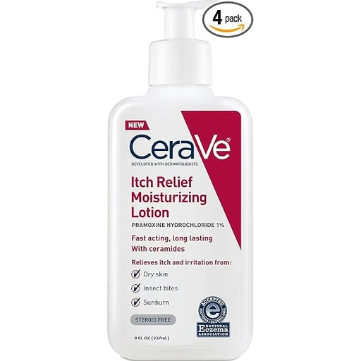 CeraVe Moisturizing Lotion for Itch Relief 8 Ounce Dry Skin Itch Relief Lotion with Pramoxine Hydrochloride Fragrance Free (Pack of 4) - Image 5