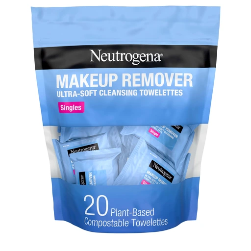 Neutrogena Makeup Remover Towelettes, Daily Single Face Towelettes, 20 Ct