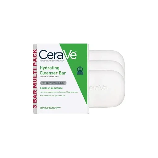 CeraVe Hydrating Cleanser Bar, Face Wash with 5% Moisturizing Cream, 3-Pack