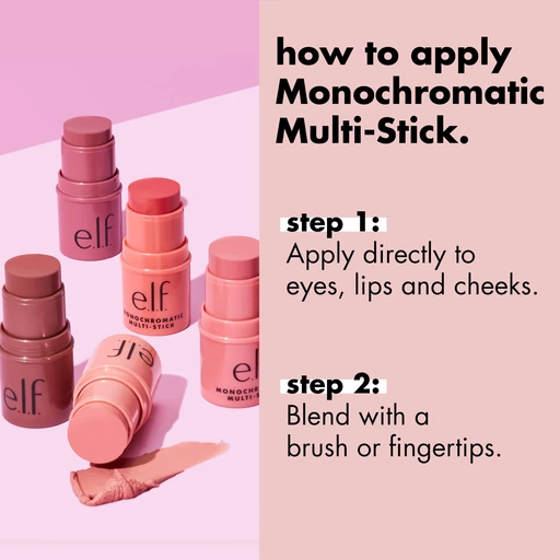 e.l.f., Monochromatic Multi Stick, Creamy, Lightweight, Versatile, Luxurious, Adds Shimmer, Easy To Use On The Go, Blends Effortlessly, Sparkling Rose, 0.17 Oz - Image 4