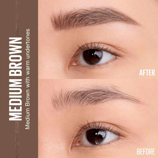 Maybelline Express Brow Ultra Slim Eyebrow Pencil with Precision Tip and Spoolie - Medium Brown - 257 Medium Brown - Image 3