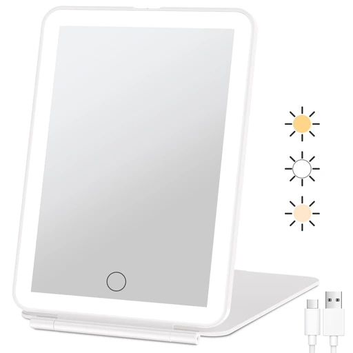 FUNTOUCH Rechargeable Travel Makeup Mirror with 72 Led Lights