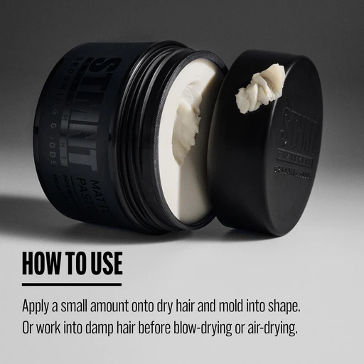 STMNT Grooming Goods Matte Paste 3.38 oz All Day Strong Hold & High Volume Hair Clay Paste For Men Non-Greasy Formula Texture Paste for Hair Ideal for Dry & Damp Hair Mens Hair Styling - Image 4