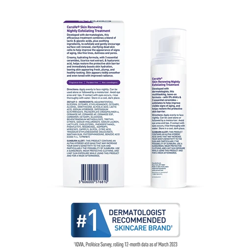 CeraVe Exfoliating Treatment, Anti Aging Serum with Glycolic Acid, 17oz - Image 5