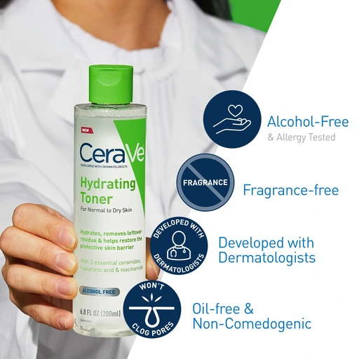 CeraVe Hydrating Toner with Hyaluronic Acid, Niacinamide, and Ceramides for Sensitive Dry Skin - Nan - Image 5