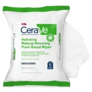 CeraVe Hydrating Fragrance-Free Plant-Based Makeup Remover Wipes with Glycerin & Ceramides, 25 Count - Nan