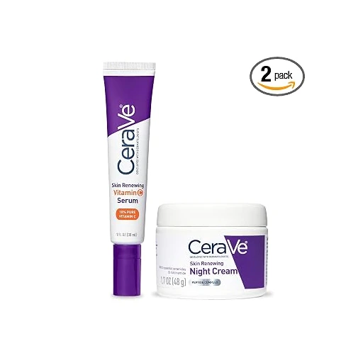 CeraVe Vitamin C Serum and Night Cream Skin Care Set, Travel Essentials - Image 3