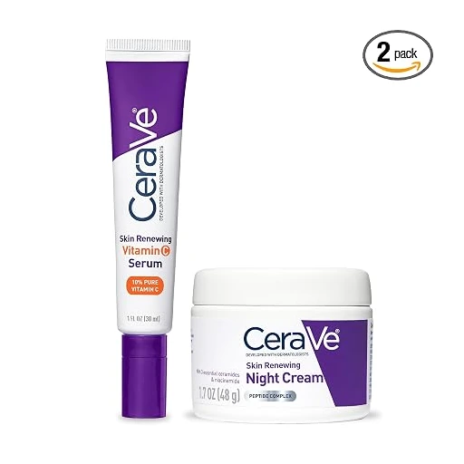 CeraVe Vitamin C Serum and Night Cream Skin Care Set, Travel Essentials - Image 4