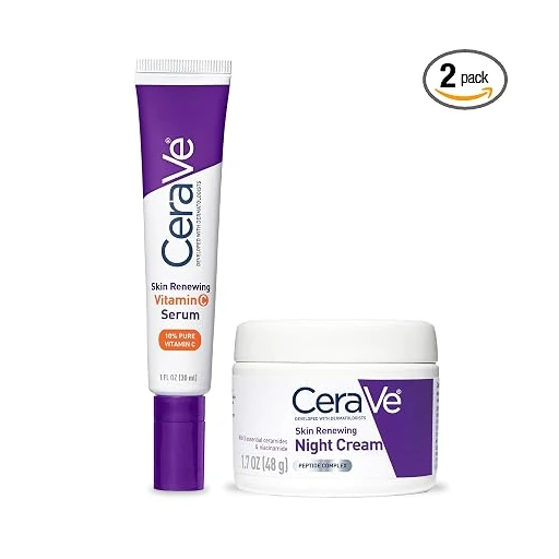 CeraVe Vitamin C Serum and Night Cream Skin Care Set, Travel Essentials - Image 5