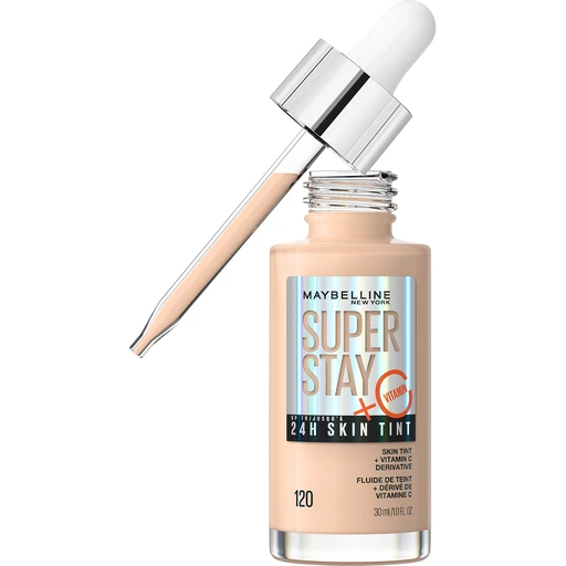 Maybelline Super Stay Skin Tint Foundation with Vitamin C, 120 - Light-to-Medium Coverage