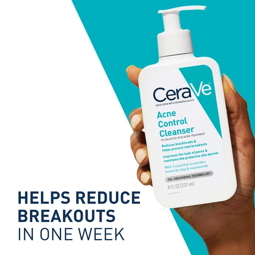 CeraVe Acne Control Cleanser, Face Wash with 2% Salicylic Acid, 16 oz - Image 5