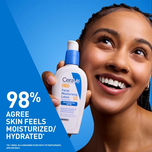 CeraVe AM Facial Moisturizing Lotion SPF 50, Face Moisturizer with SPF, 3oz - Image 3