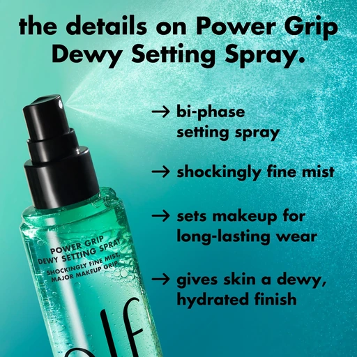 e.l.f. Power Grip Dewy Setting Spray, Hydrating Mist, Dewy Glow Finish - Image 4