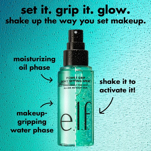e.l.f. Power Grip Dewy Setting Spray, Hydrating Mist, Dewy Glow Finish - Image 5