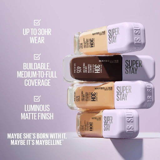 Maybelline Super Stay Lumi-Matte Foundation, 220 Warm, Lightweight & Buildable Full Coverage, 30HR Wear - 220 - Warm - Image 5