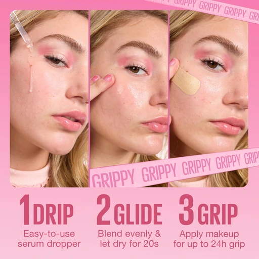 Maybelline Grippy Serum Primer, Hydrating Makeup Primer with 2% Niacinamide for 24H Makeup Wear, Clear - Nan - Image 4